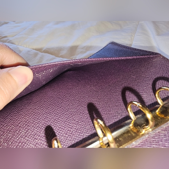 Authentic Louis Vuitton Epi Agenda PM Yellow with Purple Interior - Picture 6 of 12